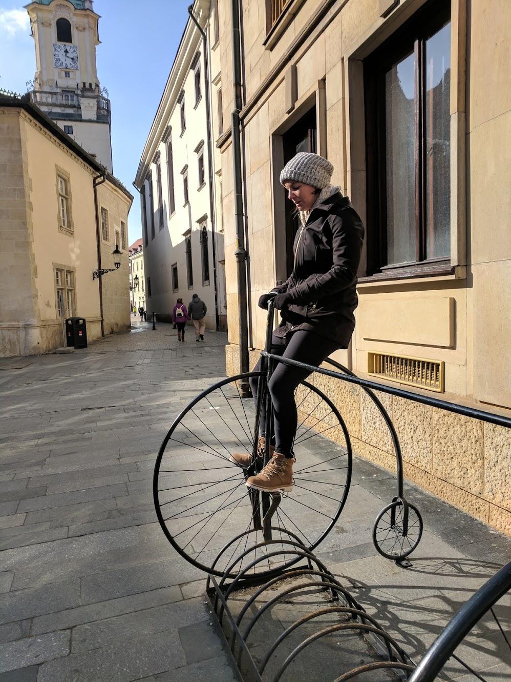 Bicycle located in front of the Primate's Palace