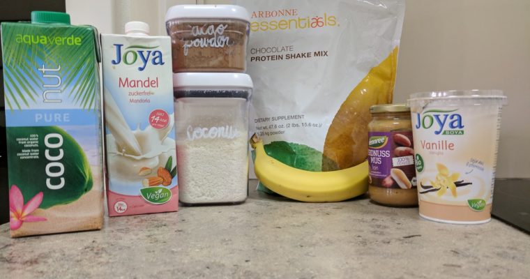 Arbonne Chocolate, Peanut Butter, Banana, and Coconut Protein Shake